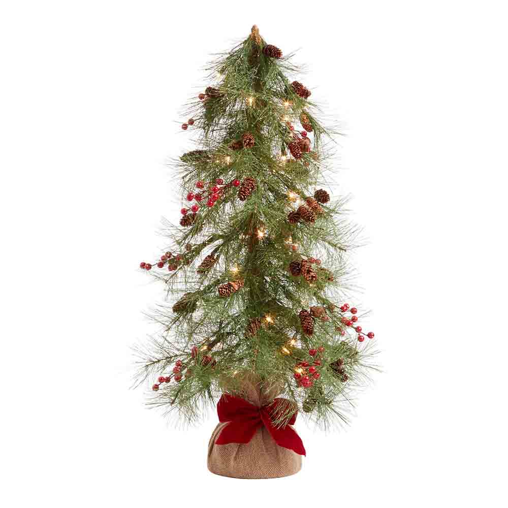 Pre Lit Artificial Christmas Tree In Burlap Base - Sayed Shop