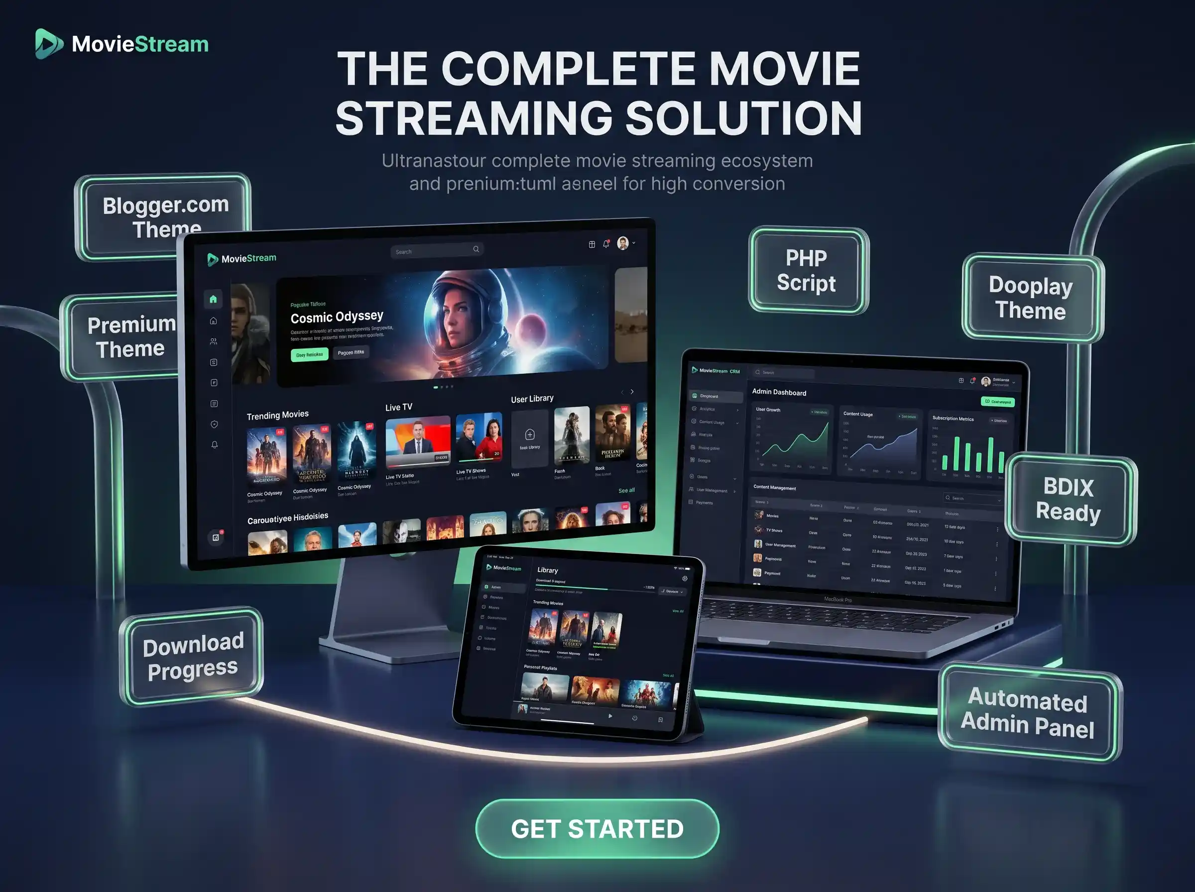 BDIX Movie Server Script & CMS Bundle – PHP, WordPress (Dooplay + Playflix), React & Blogger.com Theme